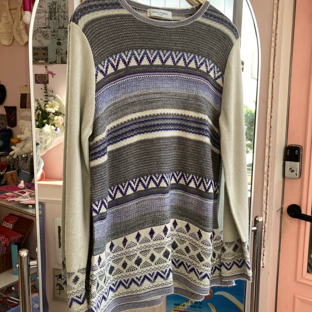 빈티지 노르딕 패턴 니트