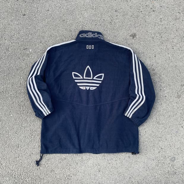 80s 아디다스 파이어버드 빅로고 져지 후리스 트랙탑 XL