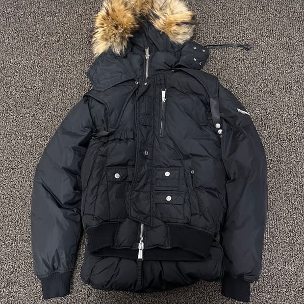 디스퀘어드2 라쿤털 여성 크롭 숏패딩 블랙 M