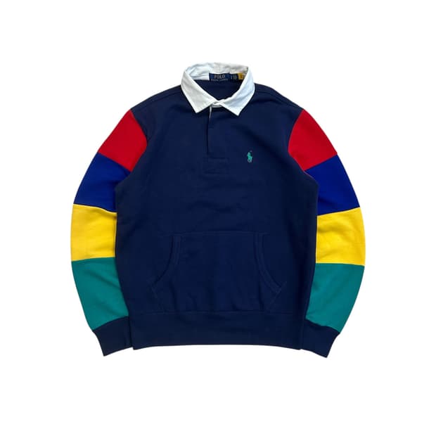 [S] 폴로 랄프로렌 컬러블록 럭비 스웻셔츠
