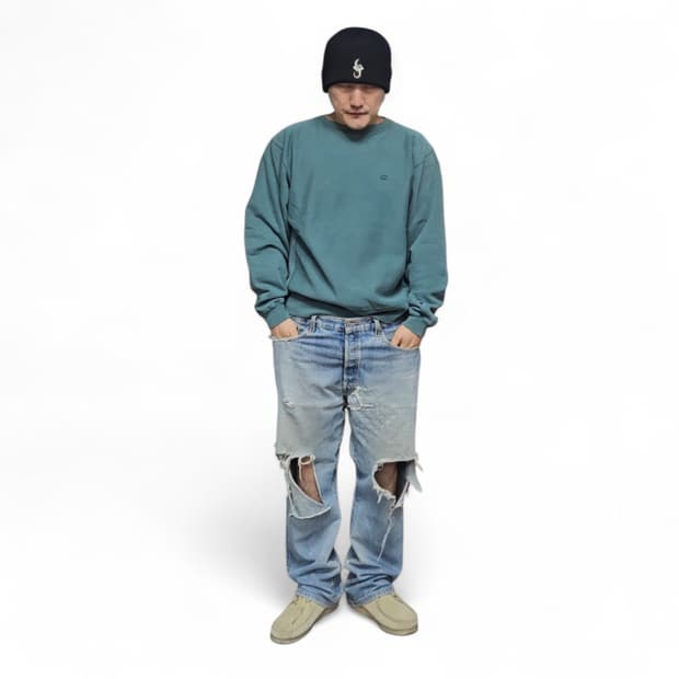 챔피온 재팬 패치 맨투맨 스웻셔츠 L N0628