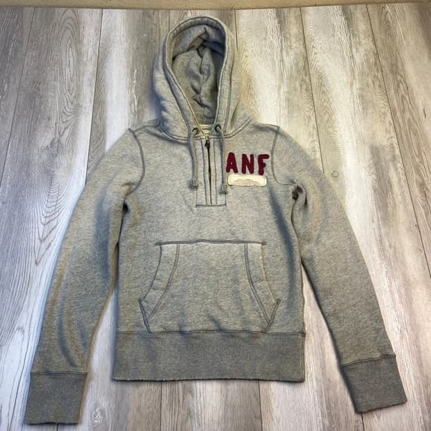  아베크롬비 앤 피치 빈티지 ANF 하프 집업 머슬 핏 후드티