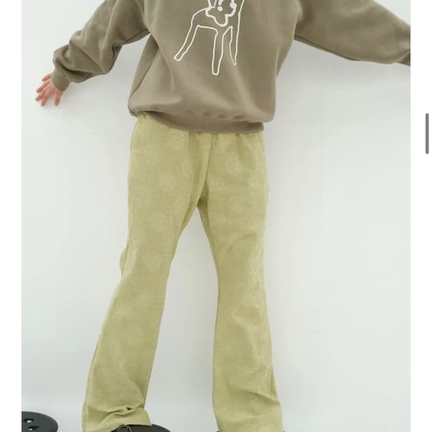 엔조블루스 바지 테리 플라워 밴딩 팬츠