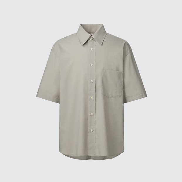 [M] 유니클로 U 오버사이즈 반팔셔츠 그레이