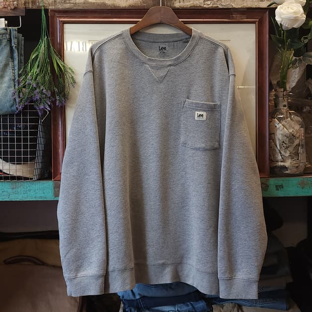 Lee 맨투맨 스웻셔츠 플리스 라이닝 포켓 셔츠 빅사이즈 맨투맨 xxl