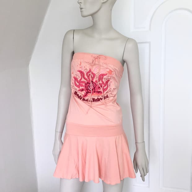 Rose Embroidery Point Tube Dress