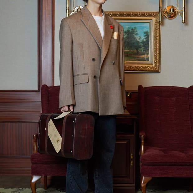 stu 오버핏 블레이저 체스트넛 (m)