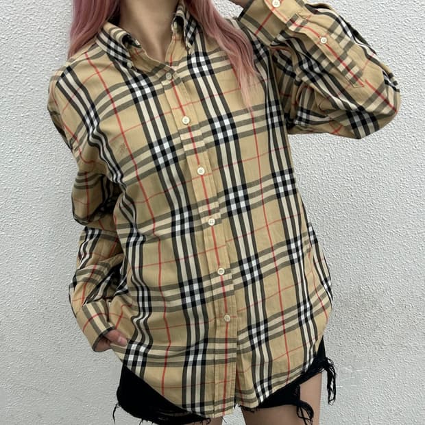 버버리 노바체크 셔츠 M
