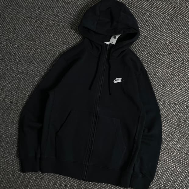 나이키 블랙 미니멀 스웻 후드집업y 3258
