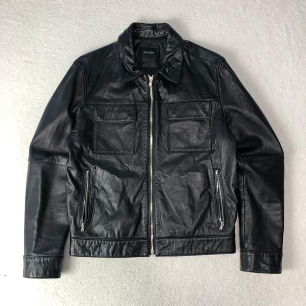 펠토 투포켓 크롭 레더자켓 