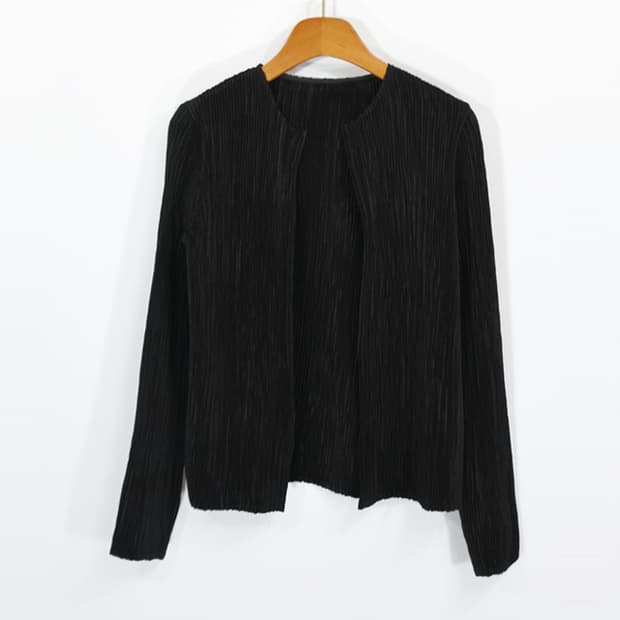 SPECCHIO pleats 블랙가디건형자켓