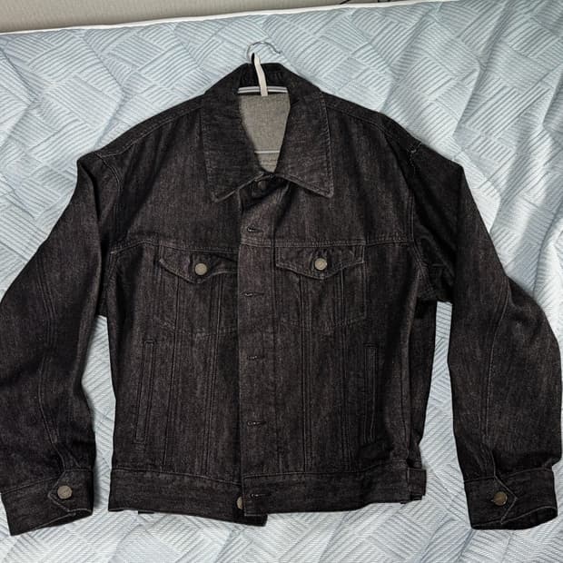 [48] 노이어 오버핏 크롭 데님&와이드 데님 팬츠 블랙 셋업