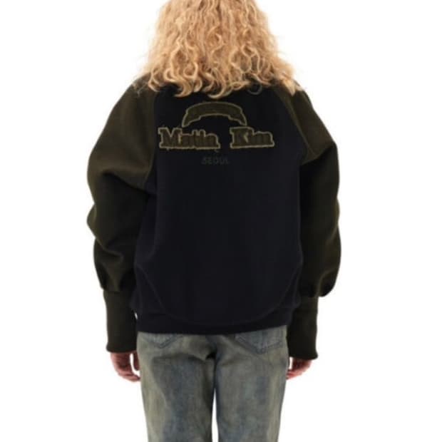 마뗑킴 stadium varsity quilting jumper in b