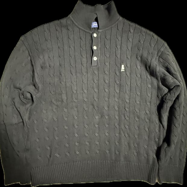 yale 카라 꽈배기 니트 XL