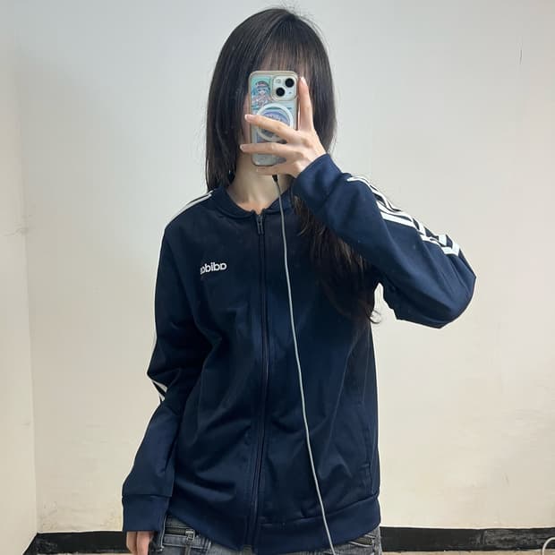 Adidas navy china neck track jacket