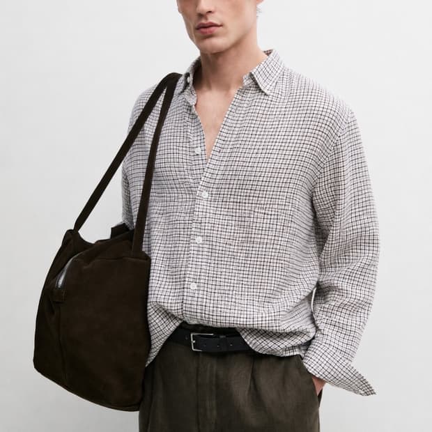 (1회착용) Massimo Dutti  린넨 체크 셔츠 XL