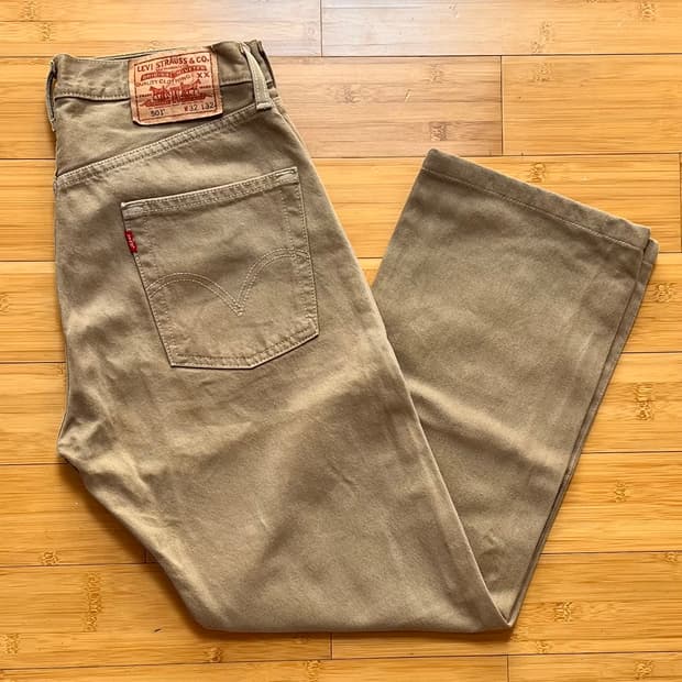 리바이스 501 베이지 데님팬츠 W32 L32