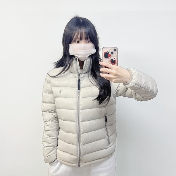 폴로 랄프로렌 패커블 경량 덕 다운 패딩 자켓 실버 그레이