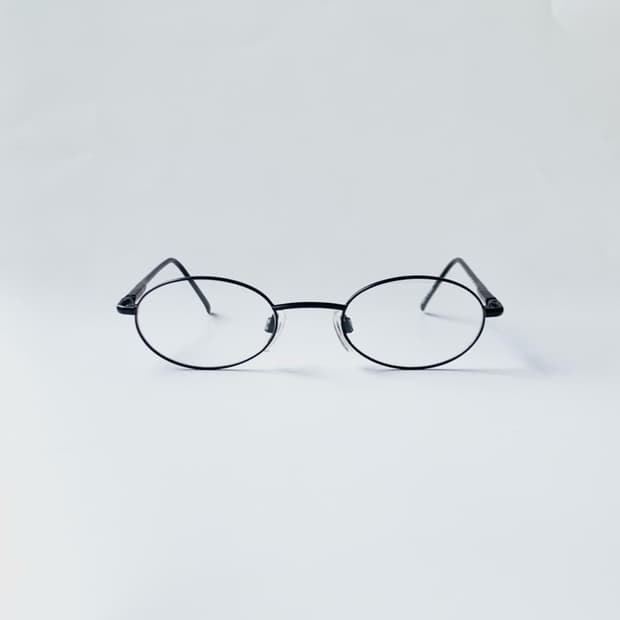 [픽키-695] 블랙 메탈 안경 슬림 오벌 프레임 클래식 미니멀