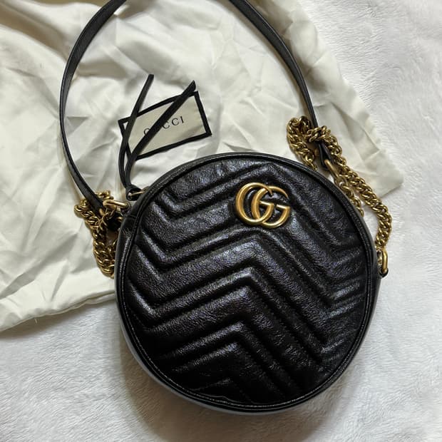 구찌 마몬트 탬버린백 크로스 블랙