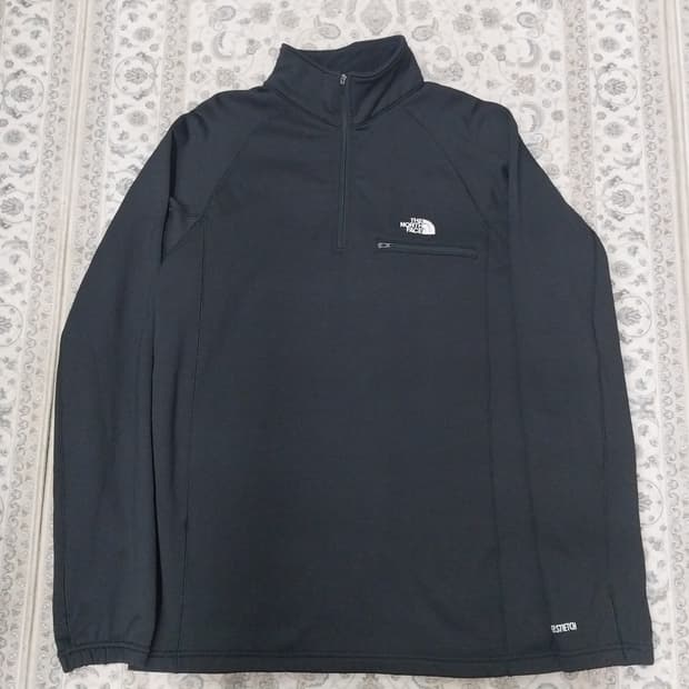 노스페이스 블랙 하프넥 플리스 긴팔 티셔츠 100