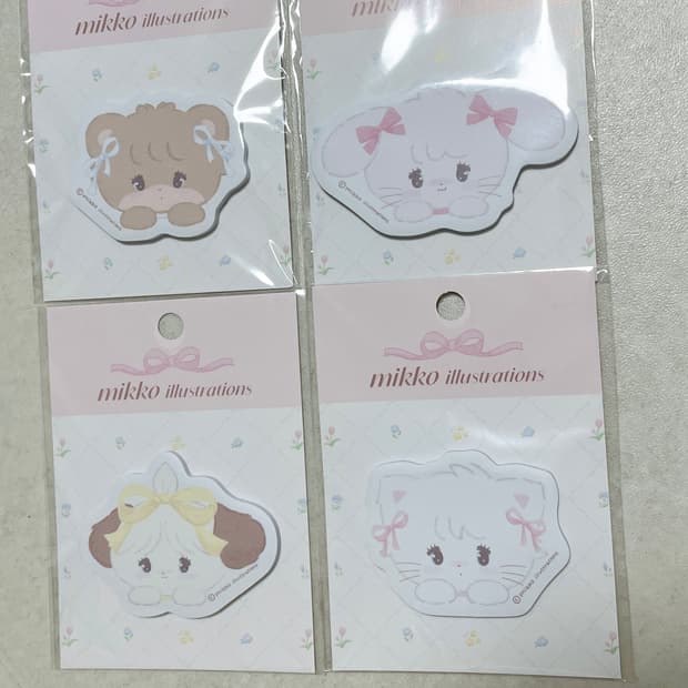 미코 mikko 다이컷 스티커 메모 4종 세트