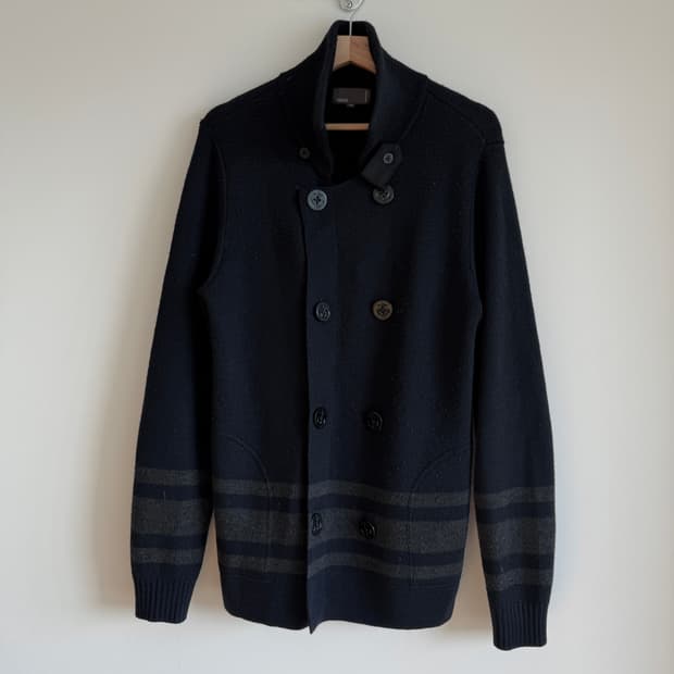 Pre owned 해군 피코트 모티브 울 가디건