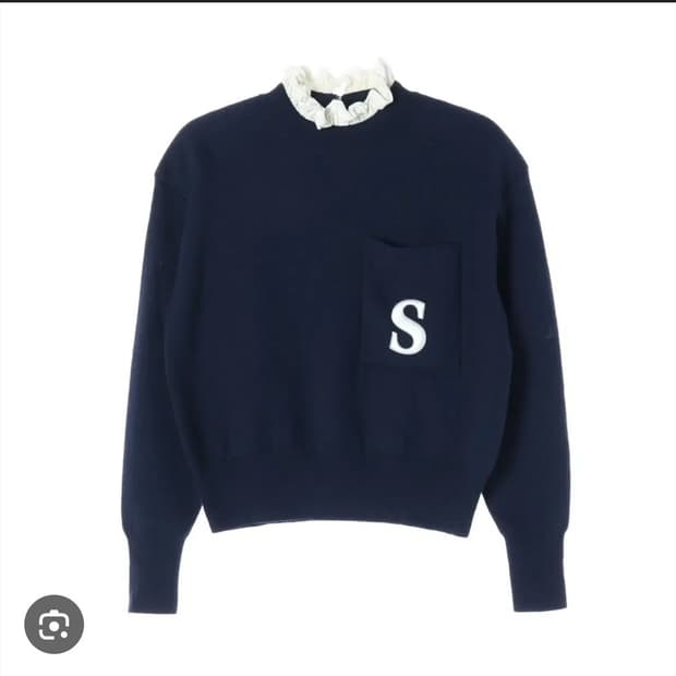 산드로 Sandro 프릴 넥 이니셜 니트 2사이즈