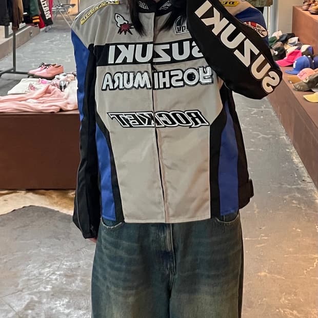 스즈키 요시무라 레더 레이싱 자켓 H1798