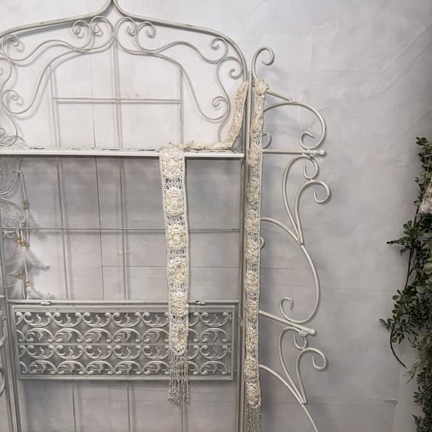 Ivory flower crochet beads pearl scarf