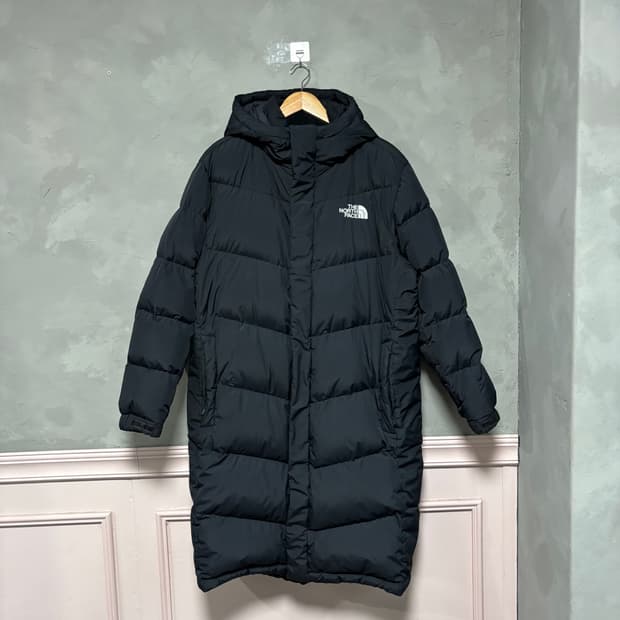 노스페이스 구스다운 롱패딩 블랙