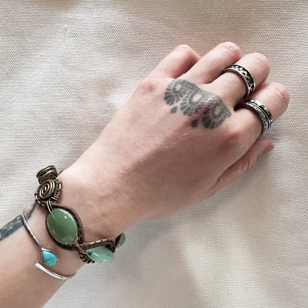 JPV stone wire cuff bracelet