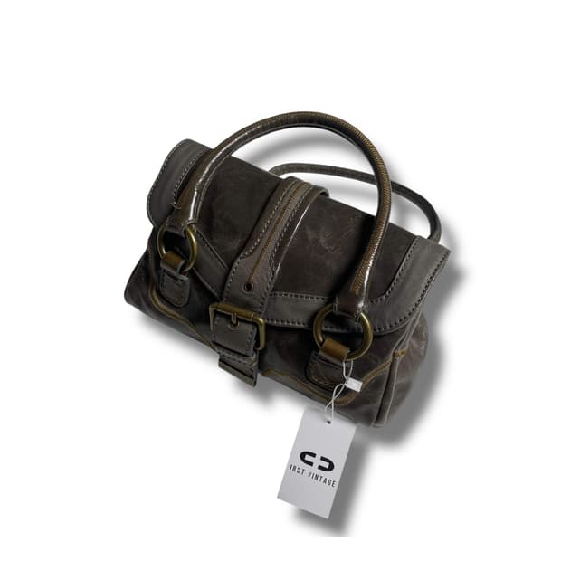 Nicoli 지그재그 스티치 레더 미니 백