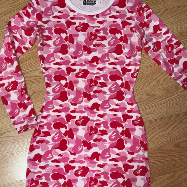 베이프 abc 카모 롱슬리브 원피스