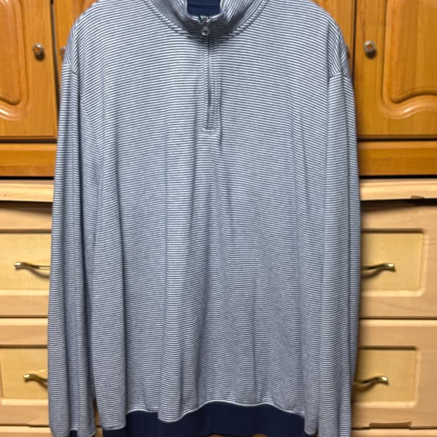 Chaps 풀오버 네이비 스트라이프 반집업