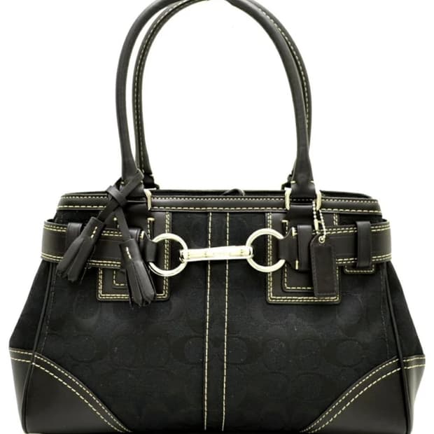 코치 블랙 시그니처 토트백 / 코치 가방 / 코치 빈티지백 / 코치숄더백