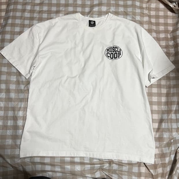 머슬쿱 오버핏 반팔 2 반팔티 화이트 트레이닝복 운동복