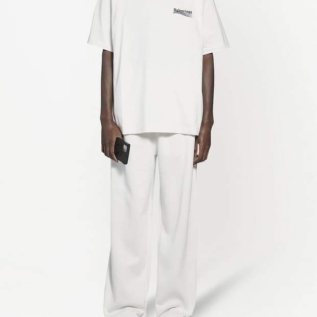 발렌시아가 웨이브 로고 자수 반팔티셔츠  Xs Unisex