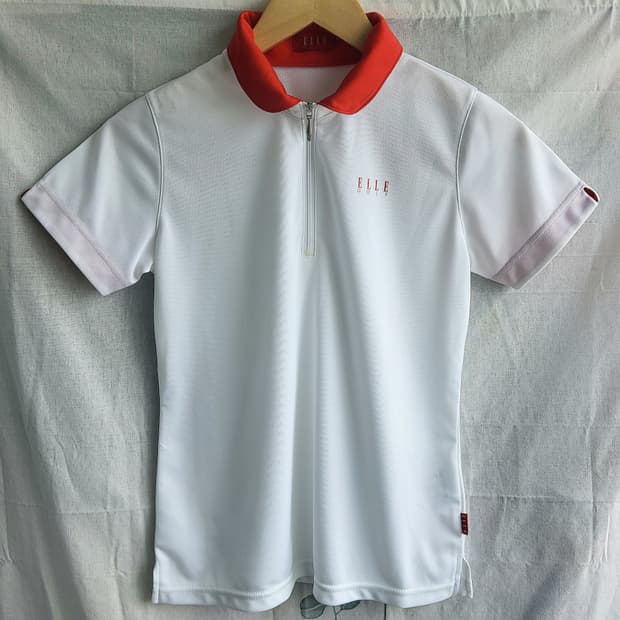 ELLE GOLF 엘르골프 여성 하프집업 반팔 카라티 M 기능성 폴리