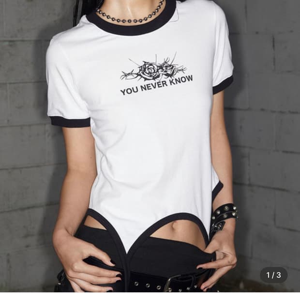 [원가6.4만] 낫노잉 로즈 링거 반팔 하프탑 화이트