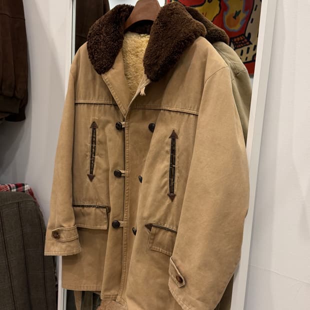 70s Vtg 프렌치 무톤 매키노 랜치 코트