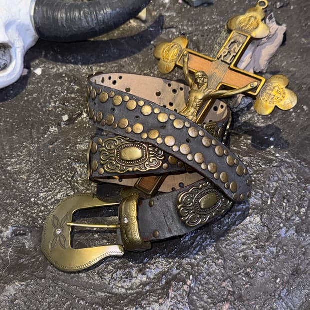 Vintage brass studs Belt 