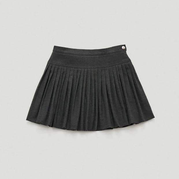 더바넷 플리츠 스커트 차콜Karelian Pleats Mini Skirt