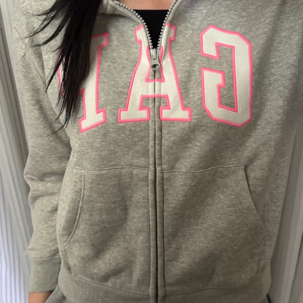갭 그레이 후드집업 XL