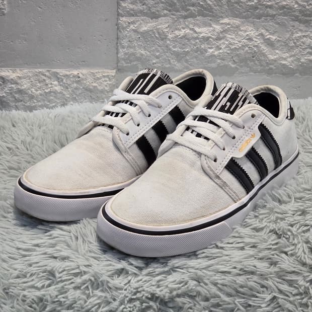 2q-17:아디다스 오리지널스 캔버스 로우 스니커즈(230mm)-상태굿
