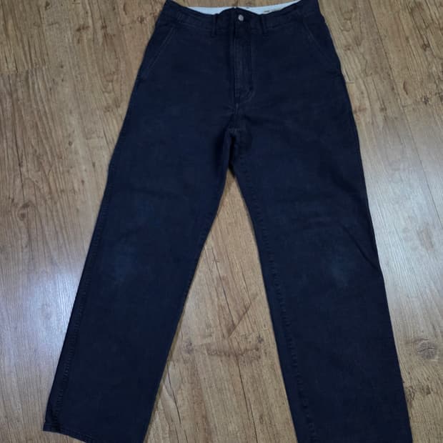 포터리 원워시드 와이드데님  워시드네이비 1사이즈