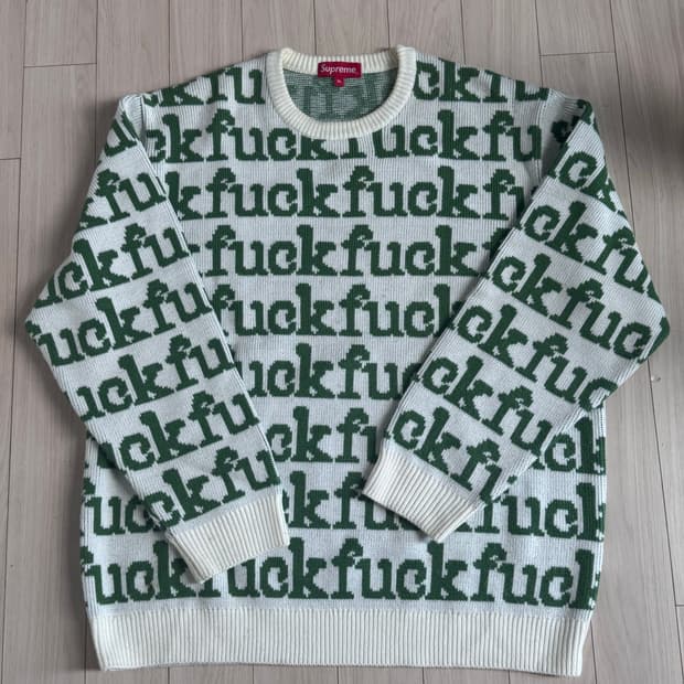 슈프림 니트 Supreme Fuck Sweater White - 22SS