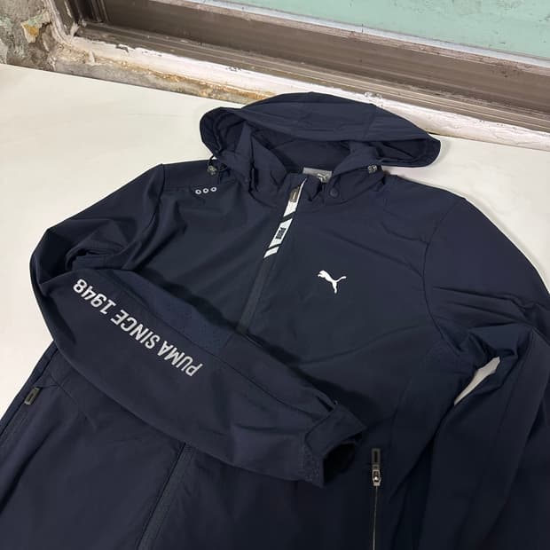 우먼M 푸마 런닝 네이비 트레이닝 런닝경량 바람막이