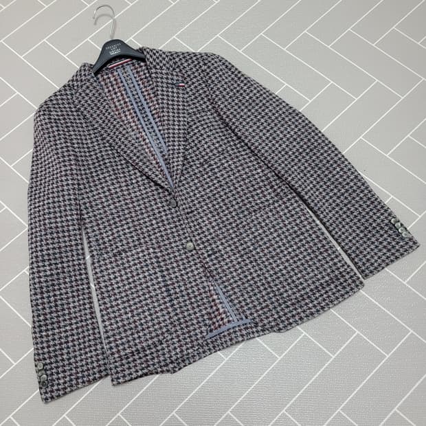 1회착) 타미힐피거 슬림핏 하운즈투스 체크 울 자켓 48 (95)