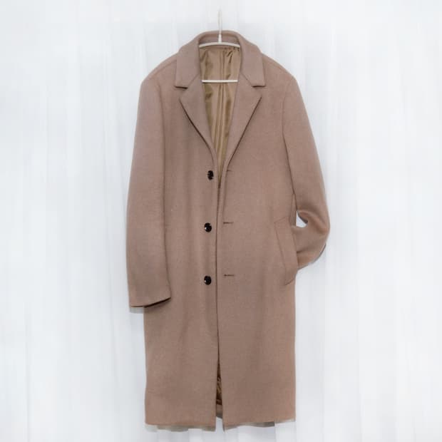 컨셉원 울캐시미어 허니 브라운 클래식 싱글 롱코트 (M / 95-100)